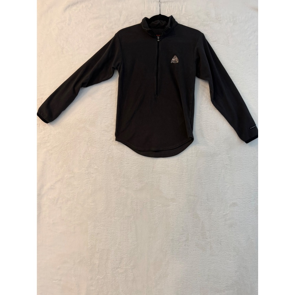 Nike ACG Fleece Pullover Mens Small Black 1/4 Zip Thermal Mock Neck Nike-Fit